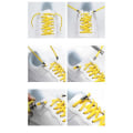 Miniatyrbillede 5 af 8: 5 par knude-frie elastiske skolisser - One size - Sort