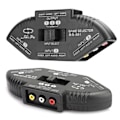 Miniatyrbillede 5 af 5: 3 i 1 ud audio og video RCA splitter sort switch med AV kabel til DVD VCD VCR Sort