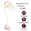 Miniatyrbilde 3 av 5: LED skrivebordslampe, øyevennlig klemmelampe, klemmelamper, leselamper, rosa