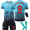 Miniatyrbilde 5 av 8: 2025-2026 Barcelona spesialutgave Nr. 9 Lewandowski 8 Pedri 6 Gavi 10 19 Yamal draktsett blå{HONGDE} No. 6  socks + protective gear 18 yards