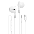 Miniatyrbild 1 av 7: Typ C 3,5 mm Trådbunden Hörlurskabel In-Ear Brusreducerande Gaminghörlurar med Mikrofon för Apple Samsung Android Smartphones White(for iPhone) Built-in Microphone