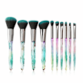 Miniatyrbillede 1 af 5: Makeup Brushe Crystal Handle Set 10PCS Brush Grøn
