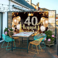 Miniatyrbillede 4 af 5: Sort banner i sort og guld til 40-års fødselsdag
