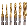 Miniatyrbilde 1 av 4: 6 stk komposit tappning bits hexagonale skaft bor Short