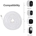 Miniatyrbilde 5 av 5: Vanntett 9m ladekabel med strømadapter for Arlo Pro 2/pro/go/light kamera Arlo kameratilbehør Hurtiglader (EU, Hvit)