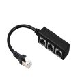 Pikkukuva 4 / 4: Ethernet-kaapeli, RJ45-uros 1 naaras 3 -kaapeliadapteri