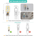 Miniatyrbilde 2 av 6: 10 stk LED pære G4, 12V dobbel fot G4 pære, ikke-dimbar, 2W halogenpære G4, dagslys hvitt lys 6000K