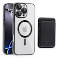 Pikkukuva 1 / 7: HONGDE Soveltuu Apple-sarjan uuteen CD-kuvioiseen läpinäkyvään magneettikortin pidikkeeseen ja iPhone-sarjan suojakuoreen black iPhone13ProMax