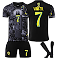 Miniatyrbillede 4 af 8: 2025-2026 Brasilien Retro Special Edition Fodboldtrøje Nr. 7 Vinicius Nr. 10 Neymar Trøje Børnesæt{HONGDE} Size 10 socks XXXL