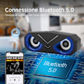 Miniatyrbild 2 av 5: Trådlös Bluetooth 5.0-högtalare med djup bas LED-lampor svart