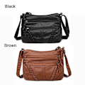 Miniatyrbillede 6 af 10: PU læder crossbody tasker Tote taske BRUN - høj kvalitet