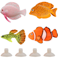 Miniatyrbilde 1 av 5: 4 stk. kunstig silikonfisk, kunstig gullfisk akvarieornament
