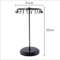 Miniatyrbillede 3 af 6: Roterende Halskædeholder Smykkeorganiseringsdisplaystand 33 cm - Sort