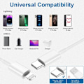 Miniatyrbild 3 av 5: CDQ iPhone Laddare USB-C - Kabel / Sladd - 20W - Snabbladdare 4-pack