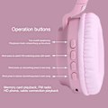 Miniatyrbilde 3 av 5: Trådløse Bluetooth 5.0 Katteøre Hodetelefoner med Mikrofon Rosa