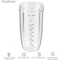 Miniatyrbillede 2 af 5: 32oz Blender Cups Udskiftning Blender Cups til NutriBullet 600w og 900w Blender