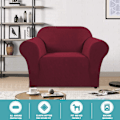 Miniatyrbild 2 av 5: 1-sits Stretchöverdrag för 1-sits Kudde (Stol, Vin)
