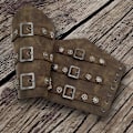 Miniatyrbild 4 av 5: (Set om 2) Medeltida Läder Spänne Handledsskydd, Handgjorda Fullt Korn