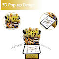 Pikkukuva 3 / 7: (Hyvää syntymäpäivää - Kulta) 3D Hyvää syntymäpäivää -kortti, Paper Pop-up syntymäpäiväkortti Onnittelukortti tyhjällä kortilla ja E