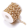 Miniatyrbillede 1 af 4: 10x3,3mm - 5m guld aluminium kantkæde krydskæder led kabel O-formede kæder halskæde kædeled sølv