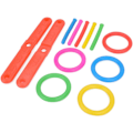 Miniatyrbild 2 av 5: Quoits Set, Plast Ring Toss Game för barn, Utomhusspel Set fo