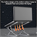 Miniatyrbild 5 av 5: 1 st grå justerbar laptopstativ i aluminium för surfplatta, bordsstöd, bärbar stativ, fäste