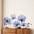 Miniatyrbillede 5 af 5: Blå Blomstrende Blomster Vægklistermærker Soveværelse Stue TV Baggrund Hjem Indretning