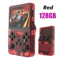 Open Source R36S Retro Handheld Video Game Console Linux System 3,5-tums IPS-skärm Bärbar Ruby Red 128G