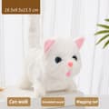 Interactive Walking Kitty Plyslegetøj - Mjauende, logrende hale, nikkende hoved - Perfekt gave til børn Bantam cat White