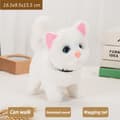 Interactive Walking Kitty Plyslegetøj - Mjauende, logrende hale, nikkende hoved - Perfekt gave til børn Collared cat White