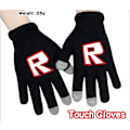 Miniatyrbillede 7 af 9: Roblox Svarta Stickade Handskar Med Touch Funktion Touchhandske Black Model 5