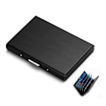 Pikkukuva 2 / 9: Card holder with compartment - Protects RFID - metal - wallet Black Svart