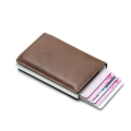 Miniatyrbillede 2 af 6: Pop Up Smart card holder pushes forward 8 Cards RFID-NFC Safe!! Brown