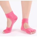 Miniatyrbillede 2 af 9: Yogaskor Yogastrumpor - One Size Tåstretch Sockor 4 Färger Pink gold