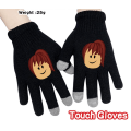 Miniatyrbillede 5 af 9: Roblox Svarta Stickade Handskar Med Touch Funktion Touchhandske Black Model 4