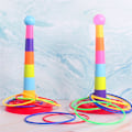 Miniatyrbillede 1 af 11: Børn Kast Circle Game Ferrule Stablet Legetøj Sjovt Indendørs Udendørs Forælder-Barn Interaktive Circle Layers Tidlig uddannelse gave 1xTower 21xRings