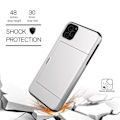 Pikkukuva 5 / 9: iPhone 11 Pro Shockproof Cover with Card Compartment 5pcs Color - Wallet Silver Till iPhone 11 Pro Silver