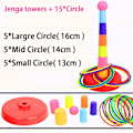 Miniatyrbillede 7 af 11: Børn Kast Circle Game Ferrule Stablet Legetøj Sjovt Indendørs Udendørs Forælder-Barn Interaktive Circle Layers Tidlig uddannelse gave 2xTower 30xRings
