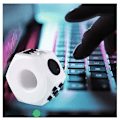 Miniatyrbild 7 av 9: Fidget Rings Toys Pop it Cube Vit+ Svart