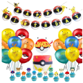 Miniatyrbillede 1 af 5: Pikachu Pokémon Pokemon Barnkalas Ballongbåge Happy Birthday