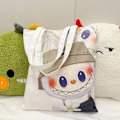 Miniatyrbild 10 av 11: Lisa Same Labubu Canvas Bag Kvinna Söt Tecknad Shopping Handväska Casual Student Axelväska The Monsters Crossbody Väskor bath bubu