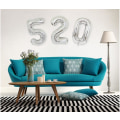 Miniatyrbillede 4 af 8: 90CM NUMBER BALLOON GOLD and Silver METALLIC Gold Guld-4