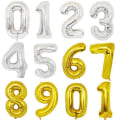 Pikkukuva 9 / 9: 90CM NUMBER BALLOON GOLD and Silver METALLIC Gold Guld-6