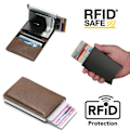 Miniatyrbillede 6 af 10: PopUp Smart card holder pushes forward 8 cards RFID-NFC Secure Red Röd Utan Knapp
