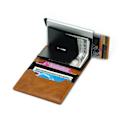 Miniatyrbillede 4 af 6: PopUp Smart card holder pushes forward 8 cards RFID-NFC Secure Brown