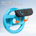 Miniatyrbillede 4 af 11: 2 stk. racerratcontroller til Nintendo Switch 2 & Switch OLED-model Joy-Con Mario Kart 8 Deluxe ABS til materialehåndtag white and blue