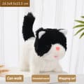 Interactive Walking Kitty Plyslegetøj - Mjauende, logrende hale, nikkende hoved - Perfekt gave til børn Bantam cat Black