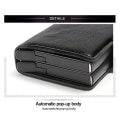 Miniatyrbild 10 av 11: Kortfodral Stöldskydds med signalblockering RFID- Läder 5 Färger Black Svart PU Läder 12 kort