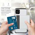 Miniatyrbillede 7 af 9: iPhone 11 Shockproof Cover with Card Compartment 5 Color Wallet Silver Till iPhone 11 Silver