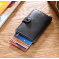 Pikkukuva 5 / 6: Black-RFID NFC Protection Wallet Card Holder 5 Cards (Genuine Leather) Black